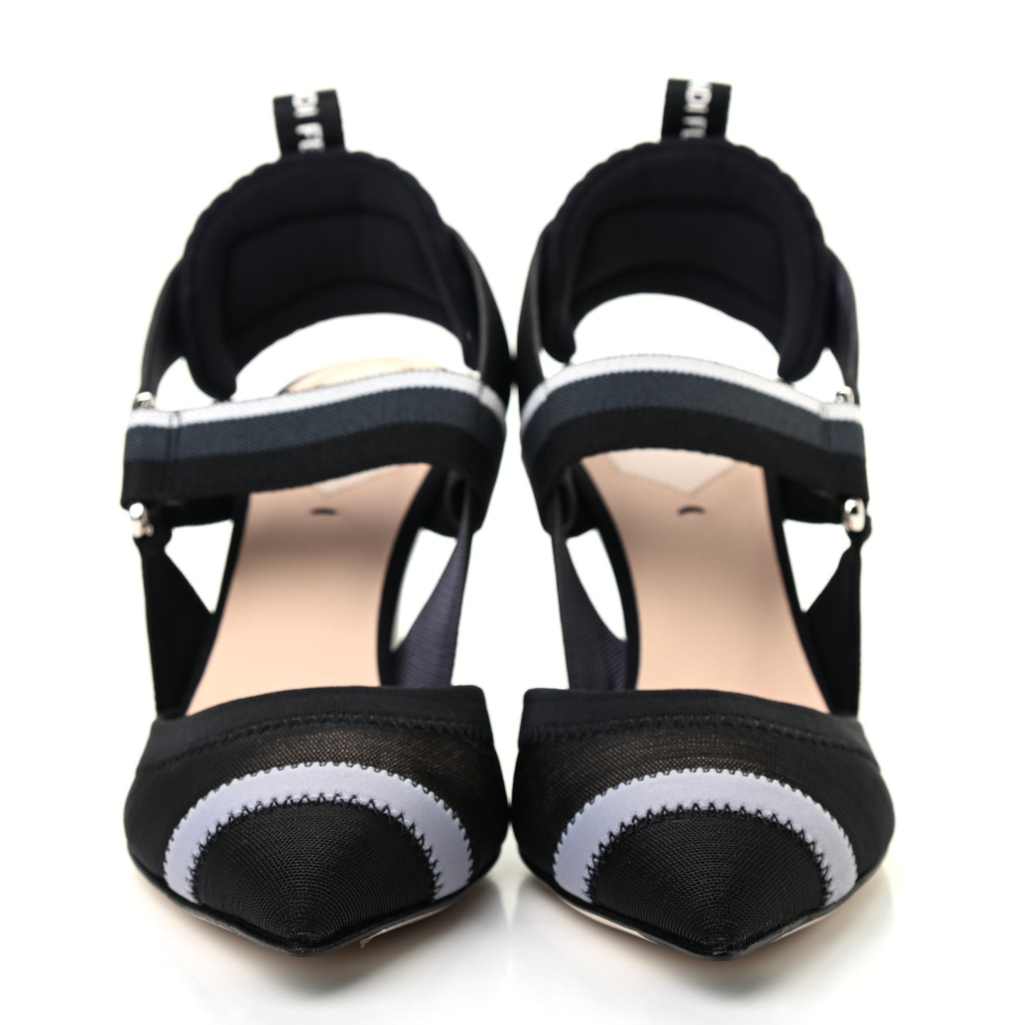 Technical Mesh Colibri 85mm Slingback Pumps 35 Black Asfalto