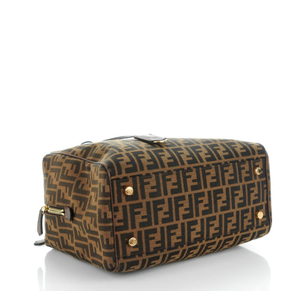 Fendi Zucca Vitello Artic Medium Double Zip Tote Tobacco Castagna 4 of 7