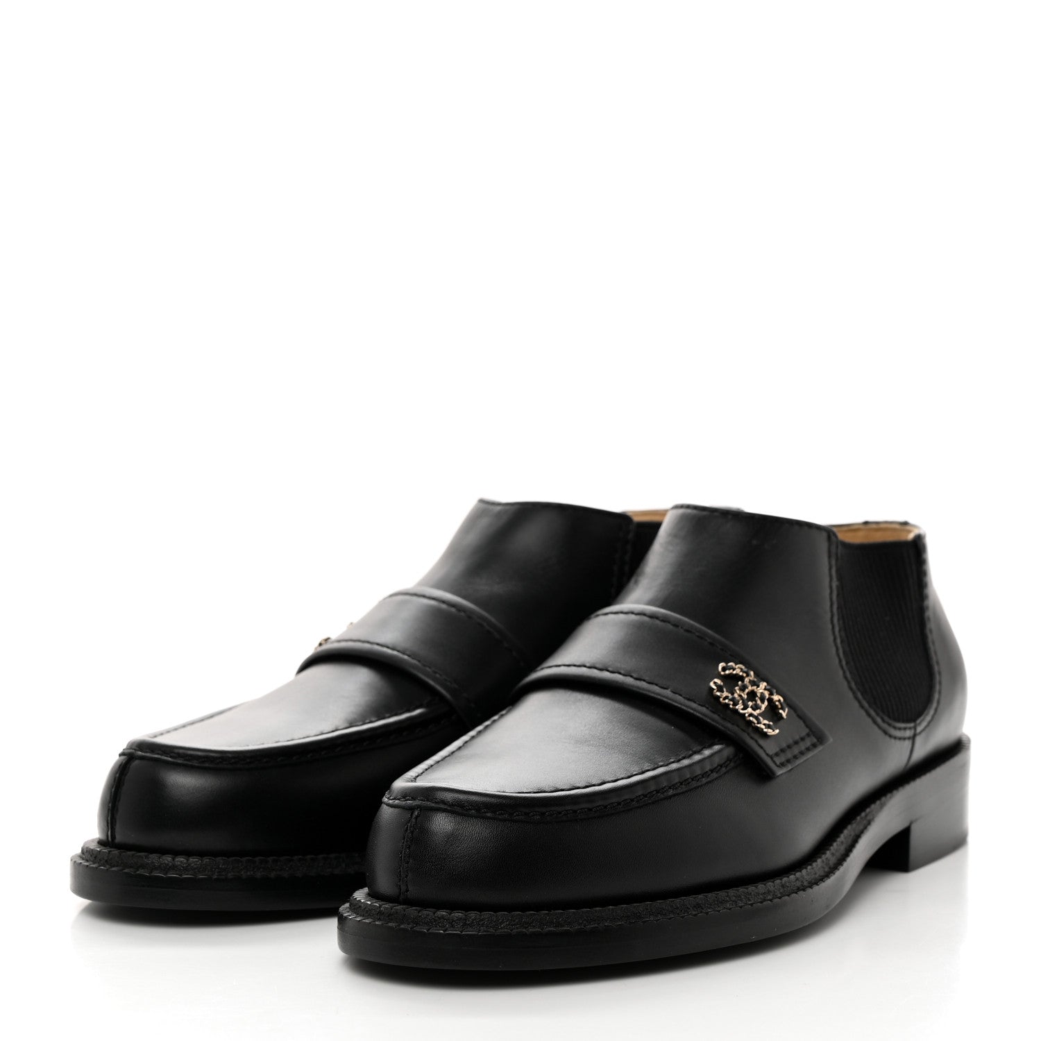 Chanel Calfskin Elastic Short Boots 37 Black 3 of 8