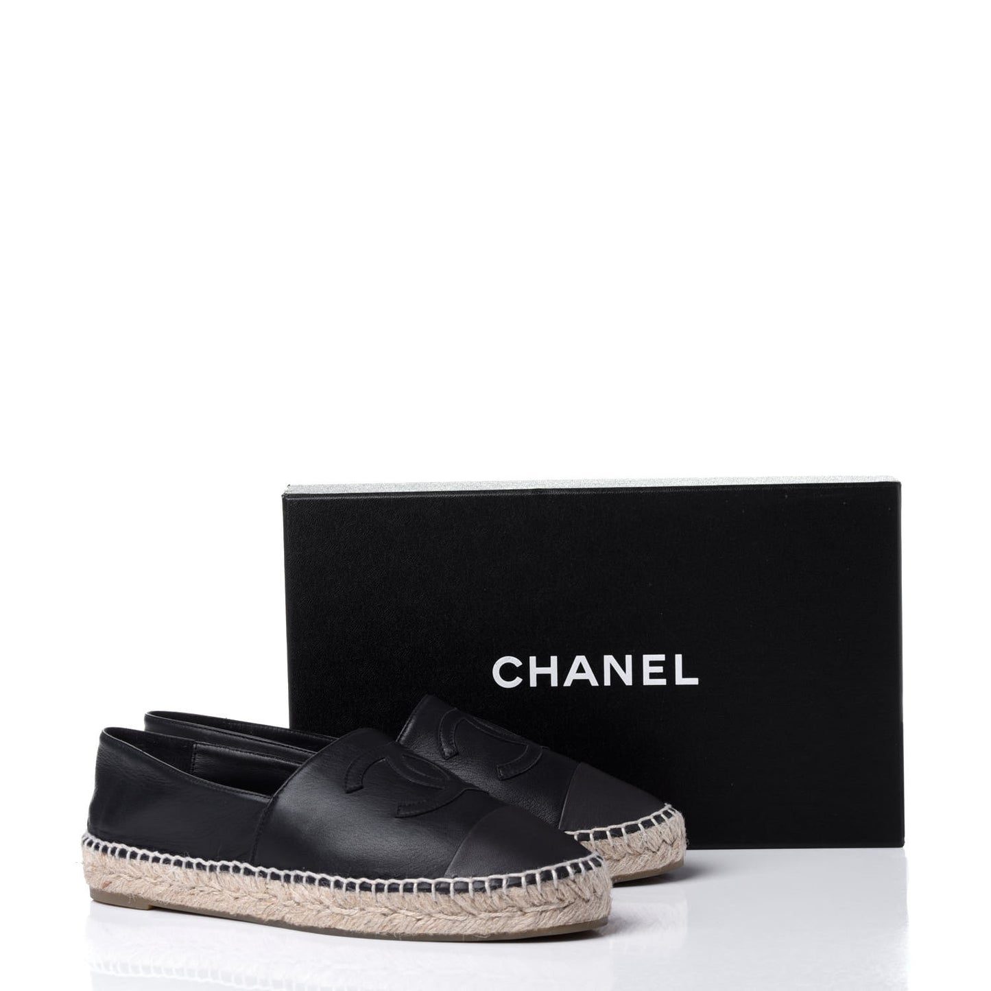 Lambskin CC Espadrilles 39 Navy Blue Dark Grey