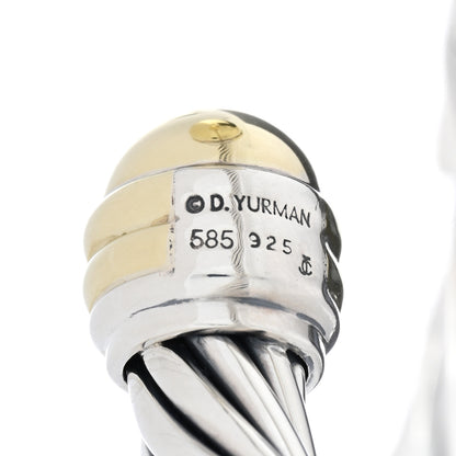 David Yurman Sterling Silver 14K Yellow Gold 10mm Cable Classics Hinged Bracelet 3 of 3