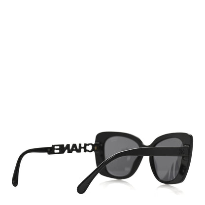 Chanel Acetate Strass Polarized Square Sunglasses 5422-B Black 4 of 11
