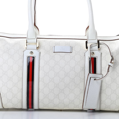 Gucci GG Plus Monogram Web Large Carry On Duffle Bag White 8 of 18