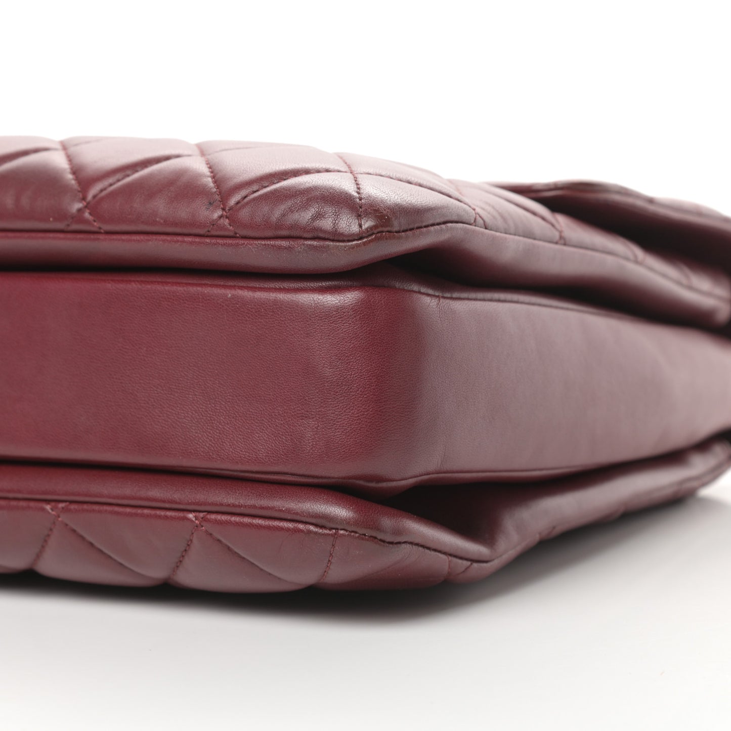 Lambskin Quilted Large Trendy CC Dual Handle Flap Bag Burgundy