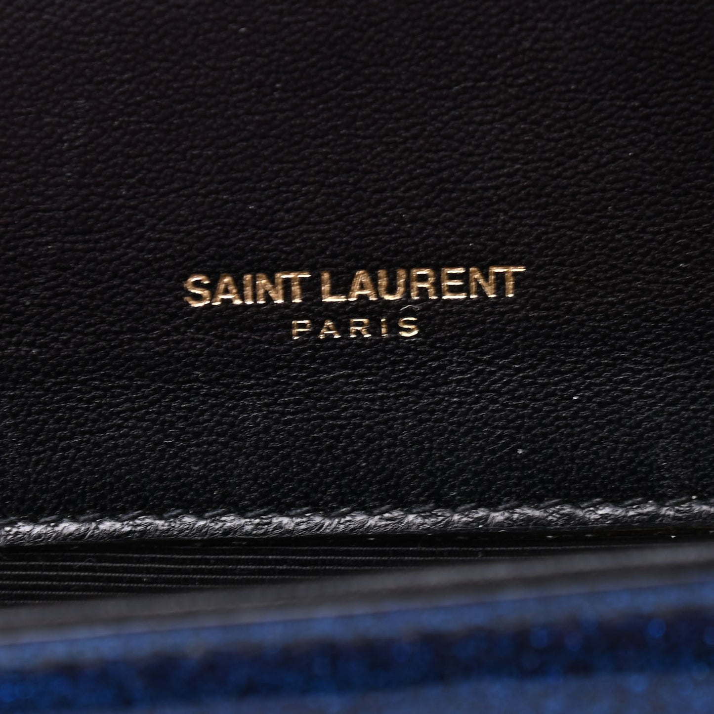 Glitter Patent Small Monogram Kate Satchel Cobalt