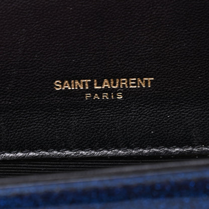 Saint Laurent Glitter Patent Small Monogram Kate Satchel Cobalt 5 of 6