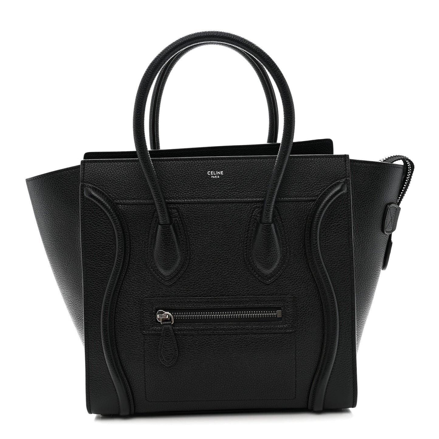 Drummed Calfskin Micro Luggage Black