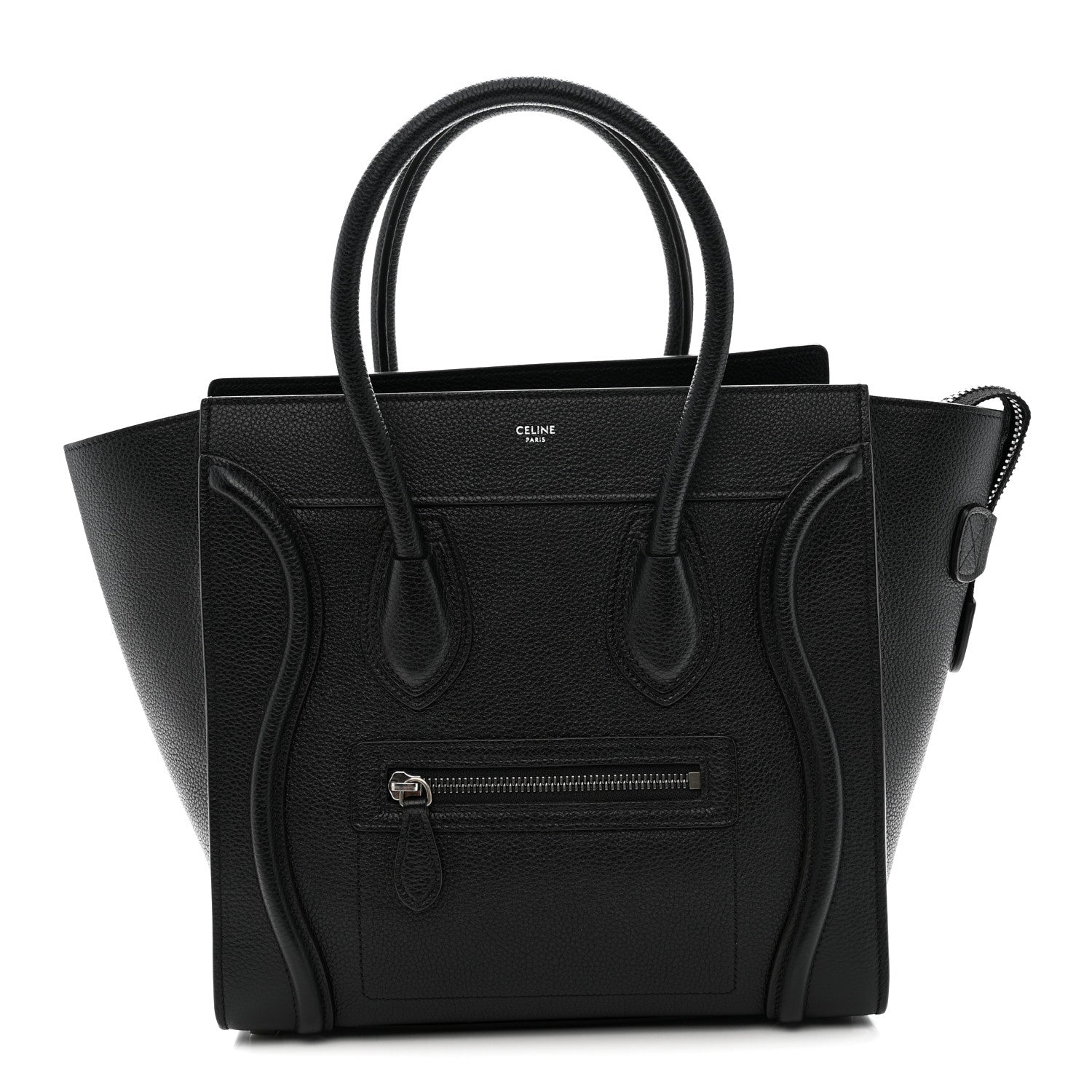 Celine Drummed Calfskin Micro Luggage Black 1 of 9