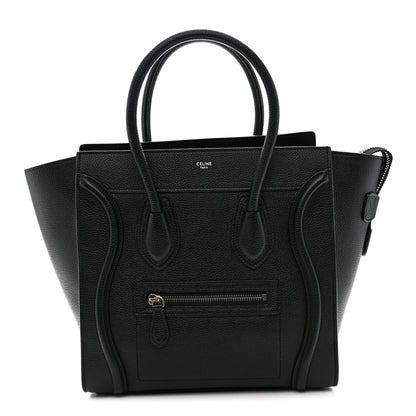Celine Drummed Calfskin Micro Luggage Black 1 of 9