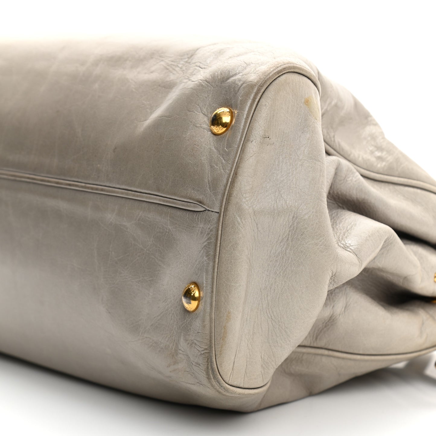 Glace Calfskin Satchel Argilla