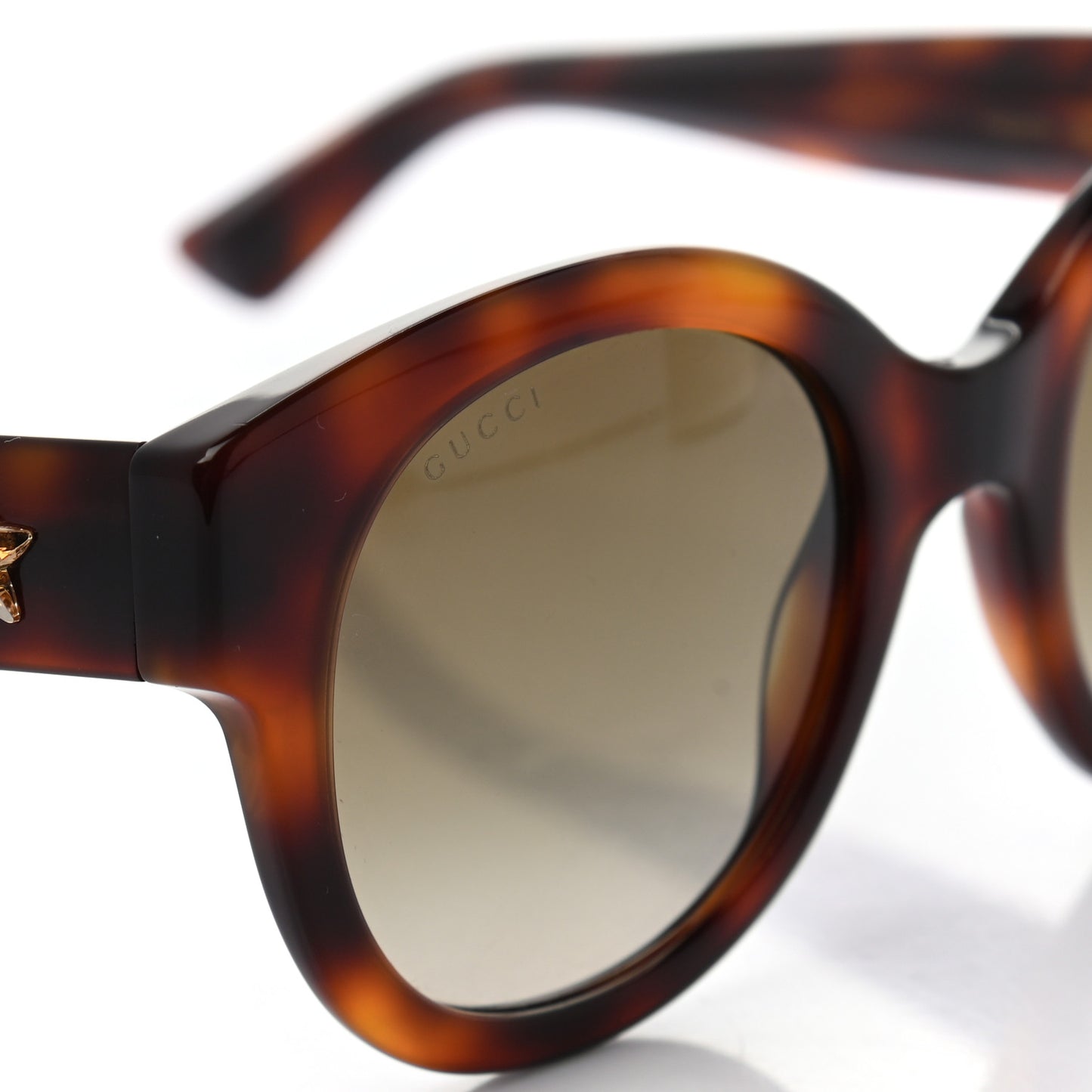 Acetate Round Frame GG Star Sunglasses GG0207S Tortoiseshell