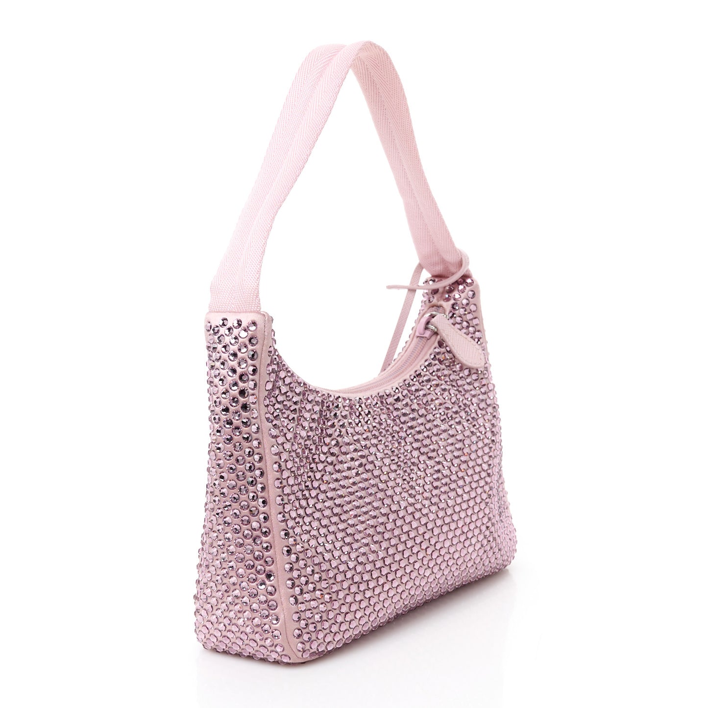 Satin Crystal Mini Re-Edition 2000 Bag Alabastro