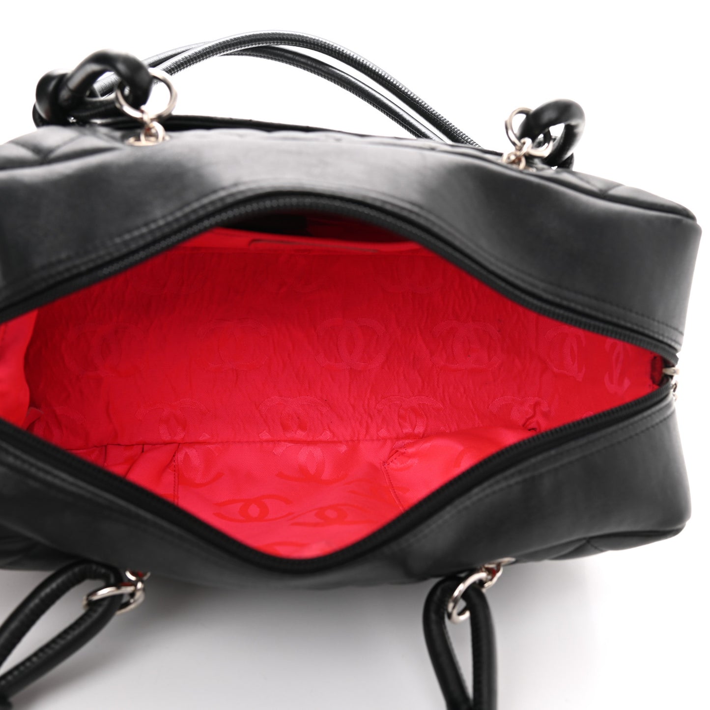 Calfskin Quilted Large Cambon Bowler Black