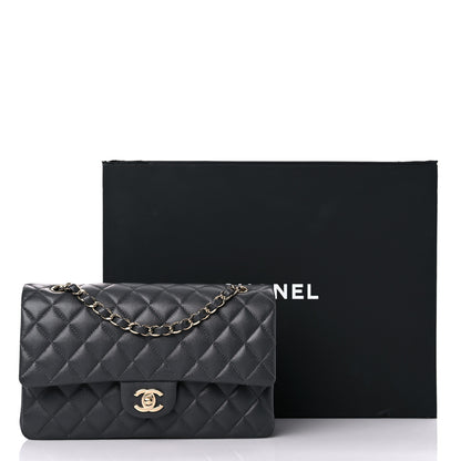 Chanel Caviar Quilted Medium Double Flap Dark Grey 10 of 10