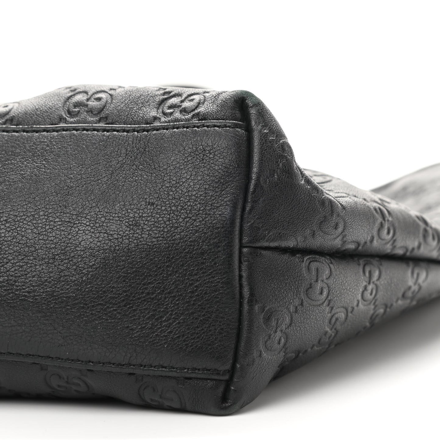 Guccissima Medium Zippered Shopping Tote Black