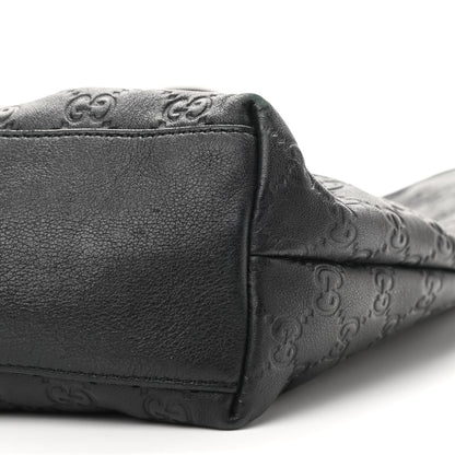 Gucci Guccissima Medium Zippered Shopping Tote Black 9 of 12