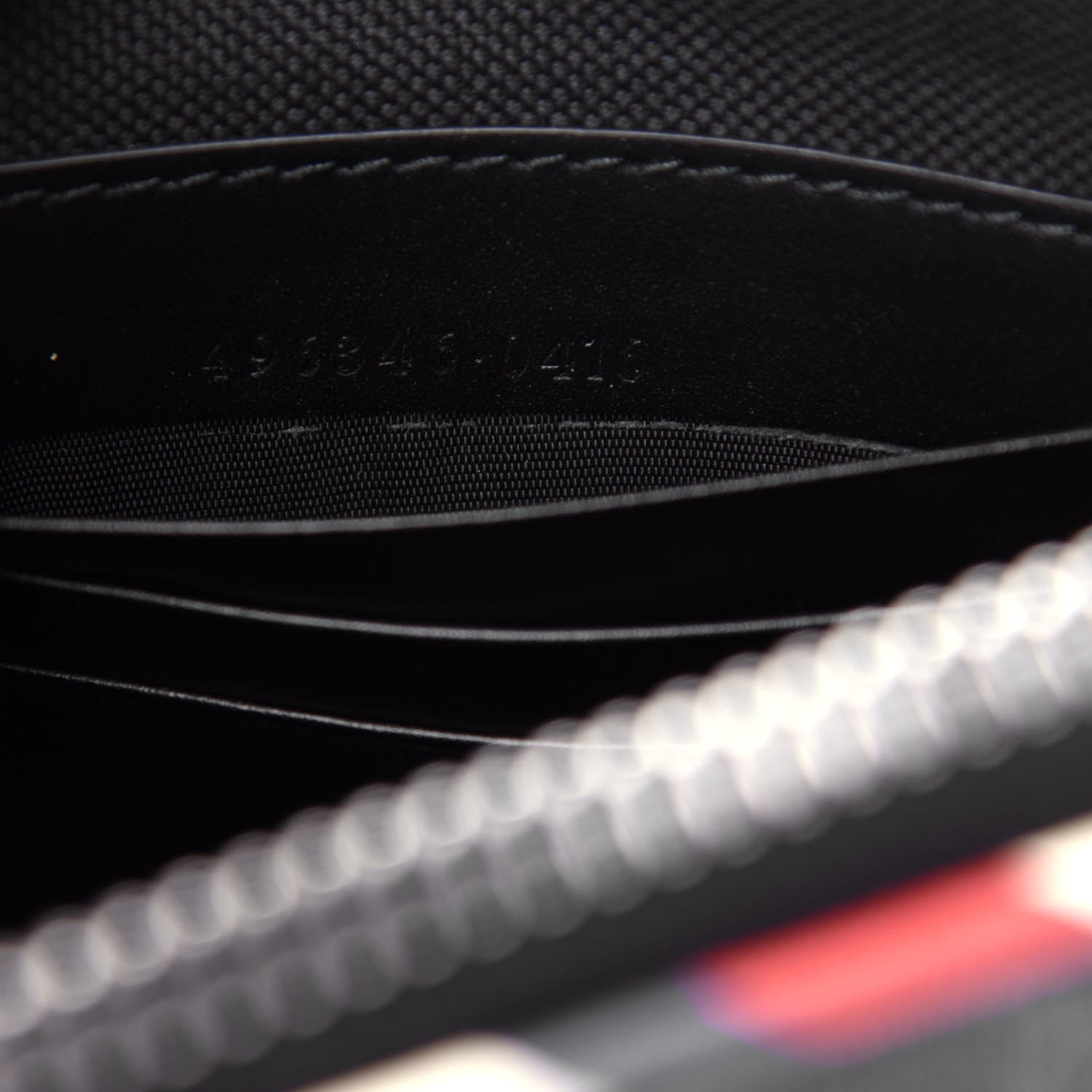 Gucci GG Supreme Monogram Night Courrier Zip Wristlet Pouch Black Multicolor 8 of 8