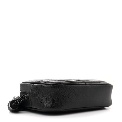 Saint Laurent Grain De Poudre Matelasse Monochrome Monogram Mini Lou Camera Bag Black 4 of 9