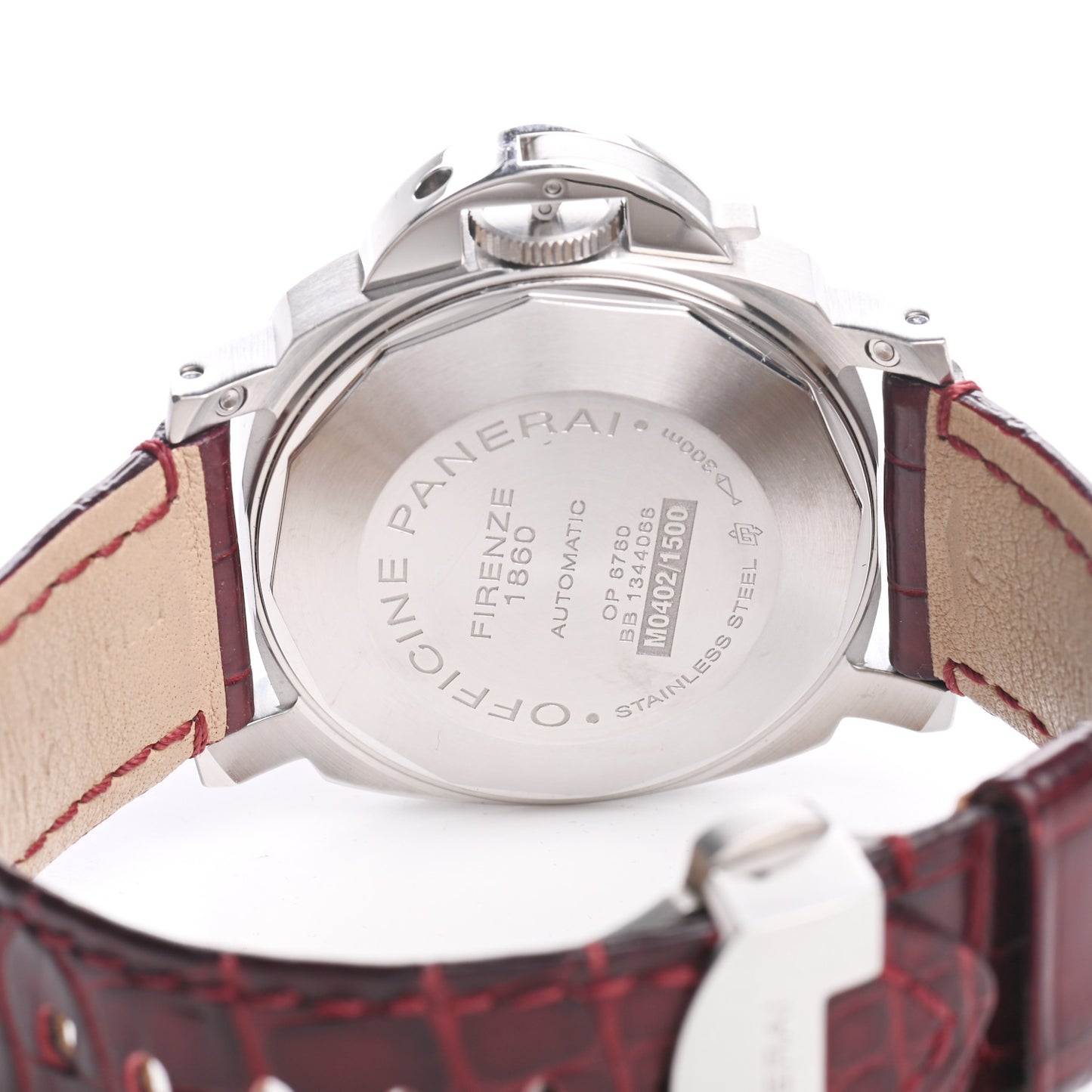 Stainless Steel Alligator 40mm Luminor Marina Automatic Watch Black PAM00048