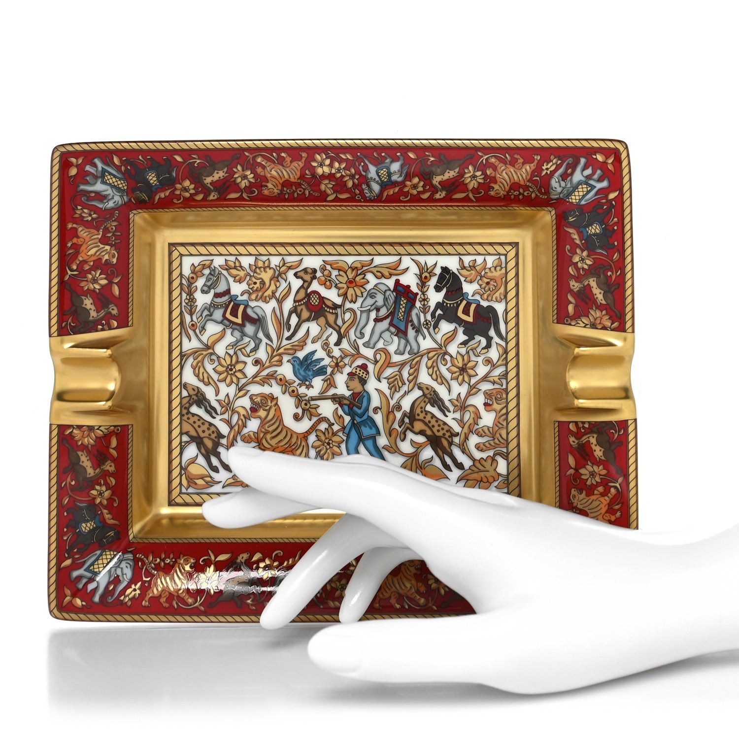 Hermes Porcelain Chassee En Inde Ashtray 2 of 7