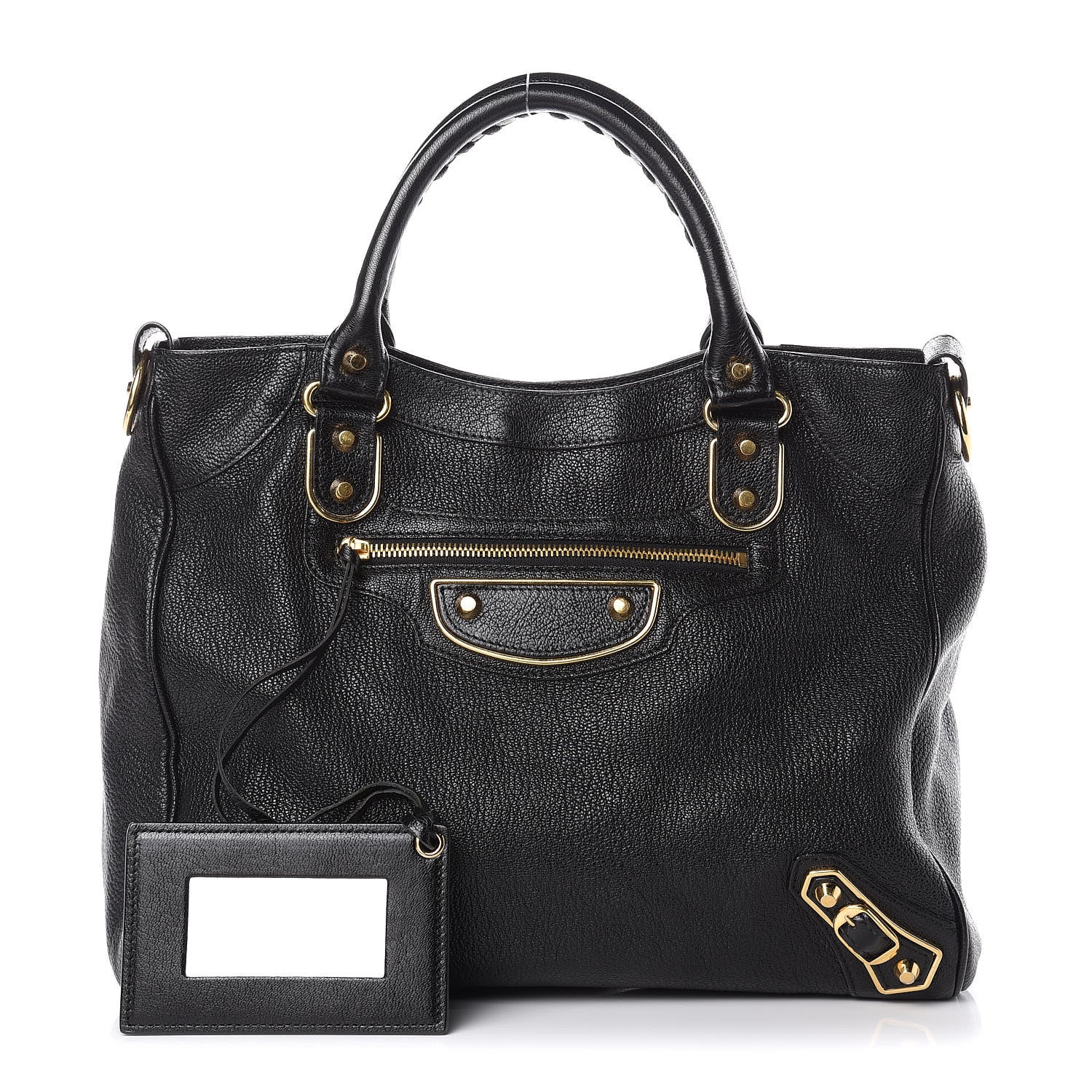 Balenciaga Chevre Gold Metallic Edge Hardware Velo Black 1 of 10