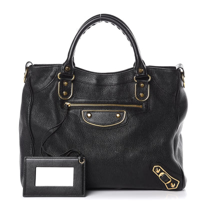 Balenciaga Chevre Gold Metallic Edge Hardware Velo Black 1 of 10