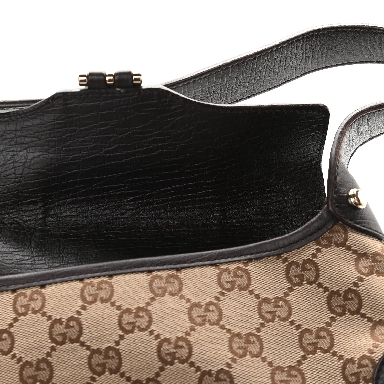 Gucci Monogram Web Shoulder Bag Dark Brown 10 of 12
