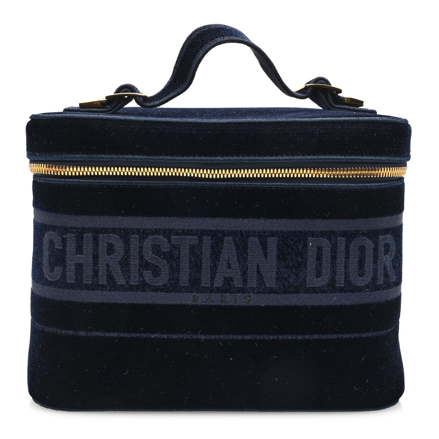 Christian Dior Velvet Cannage Diortravel Vanity Case Blue 1 of 6