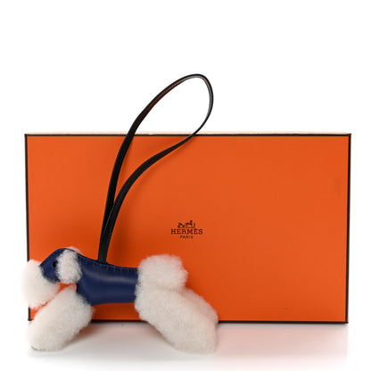 Hermes Milo Lambskin Shearling Budy Charm Bleu Saphir 5 of 5