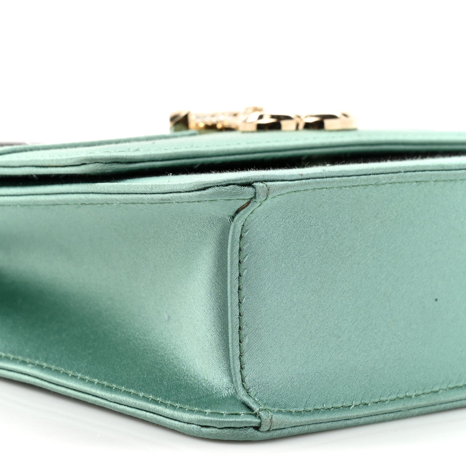 Jimmy Choo Satin Pearl Varenne Shoulder Bag Green 9 of 11