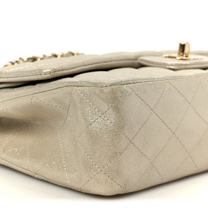 Chanel Metallic Canvas Quilted Medium Double Flap Light Gold 10 of 11