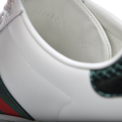 Gucci Calfskin Ayers Bee Embroidered Womens Ace Sneakers 41 White Green 9 of 10