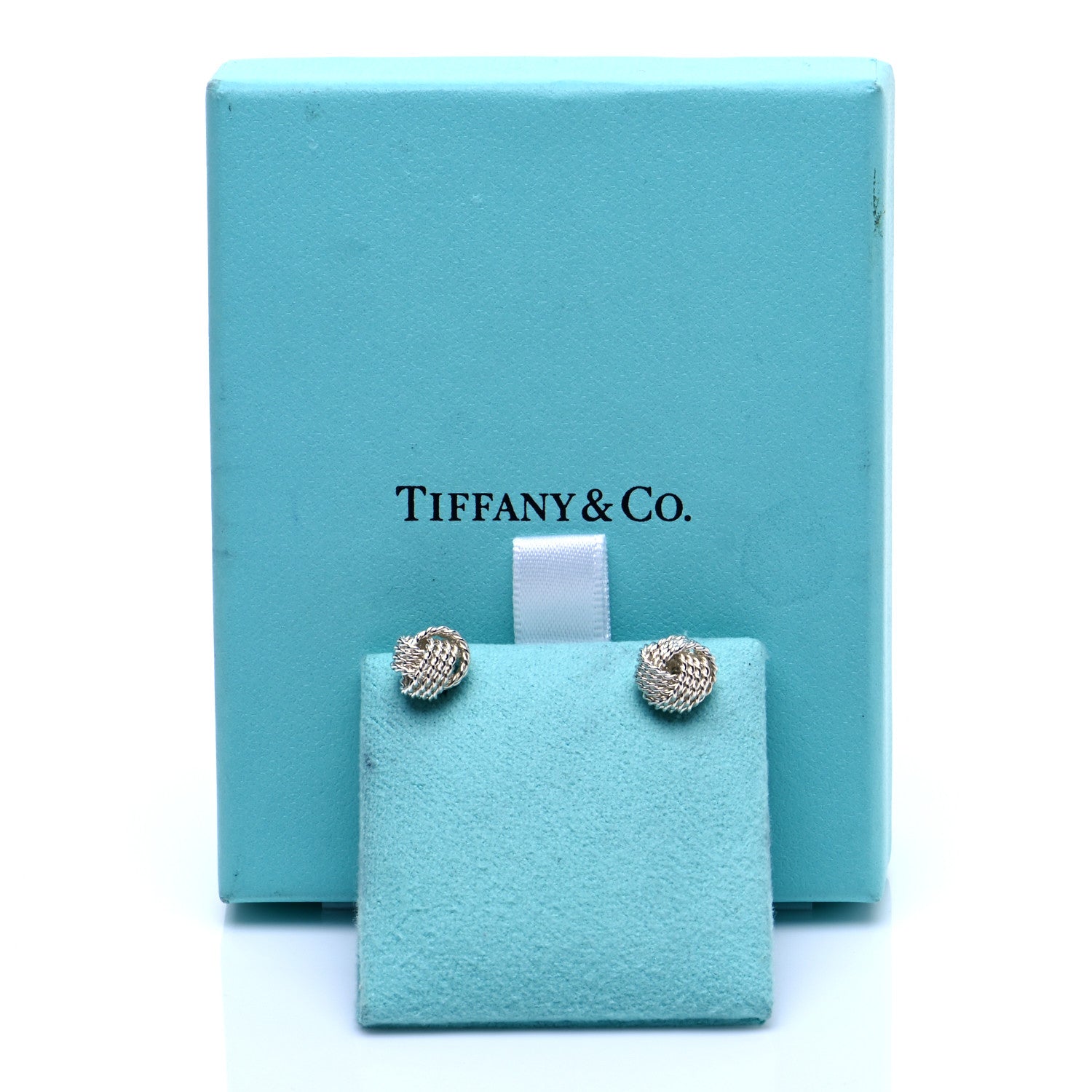 Tiffany Sterling Silver Twist Knot Earrings 4 of 4
