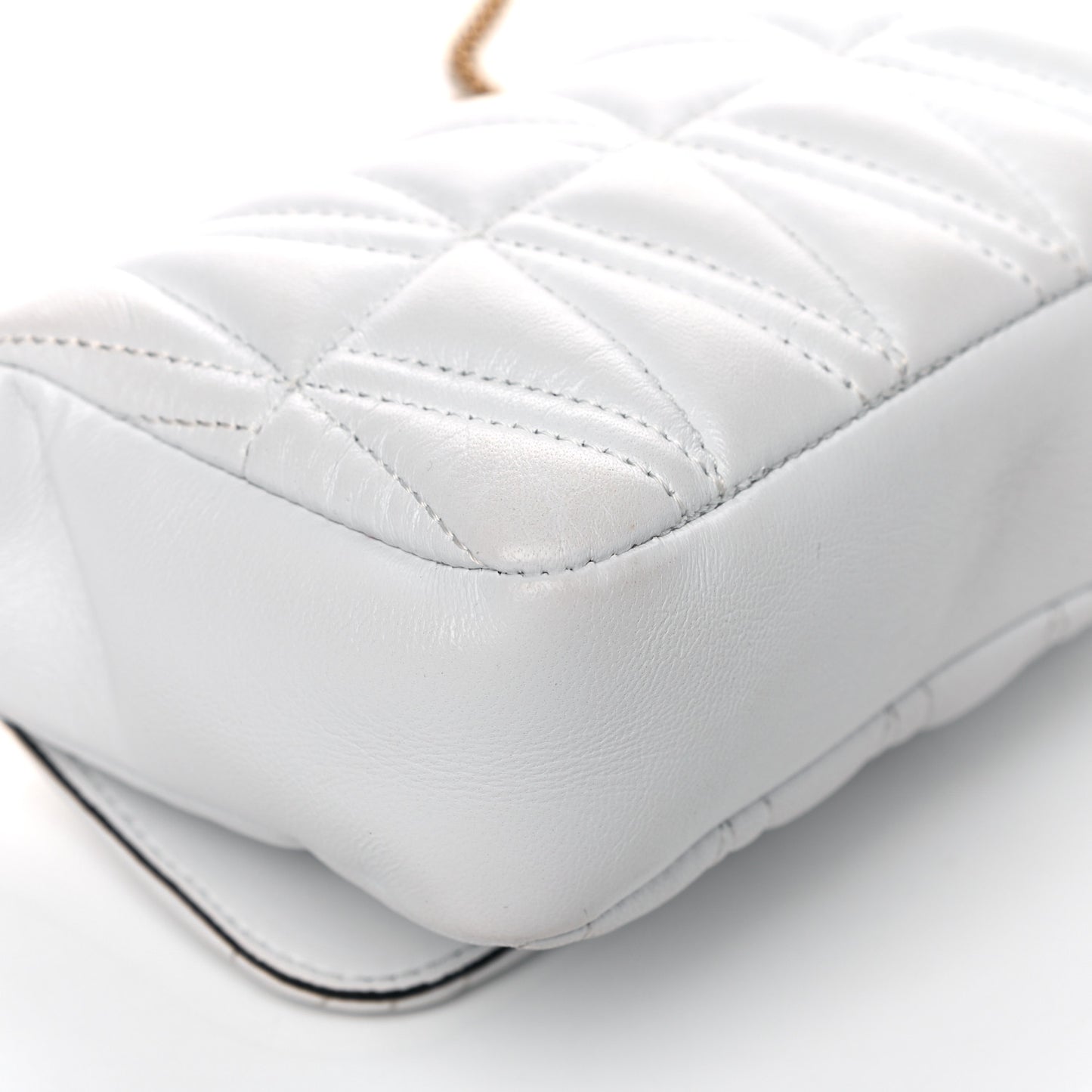 Nappa Quilted Virtus Evening Bag White