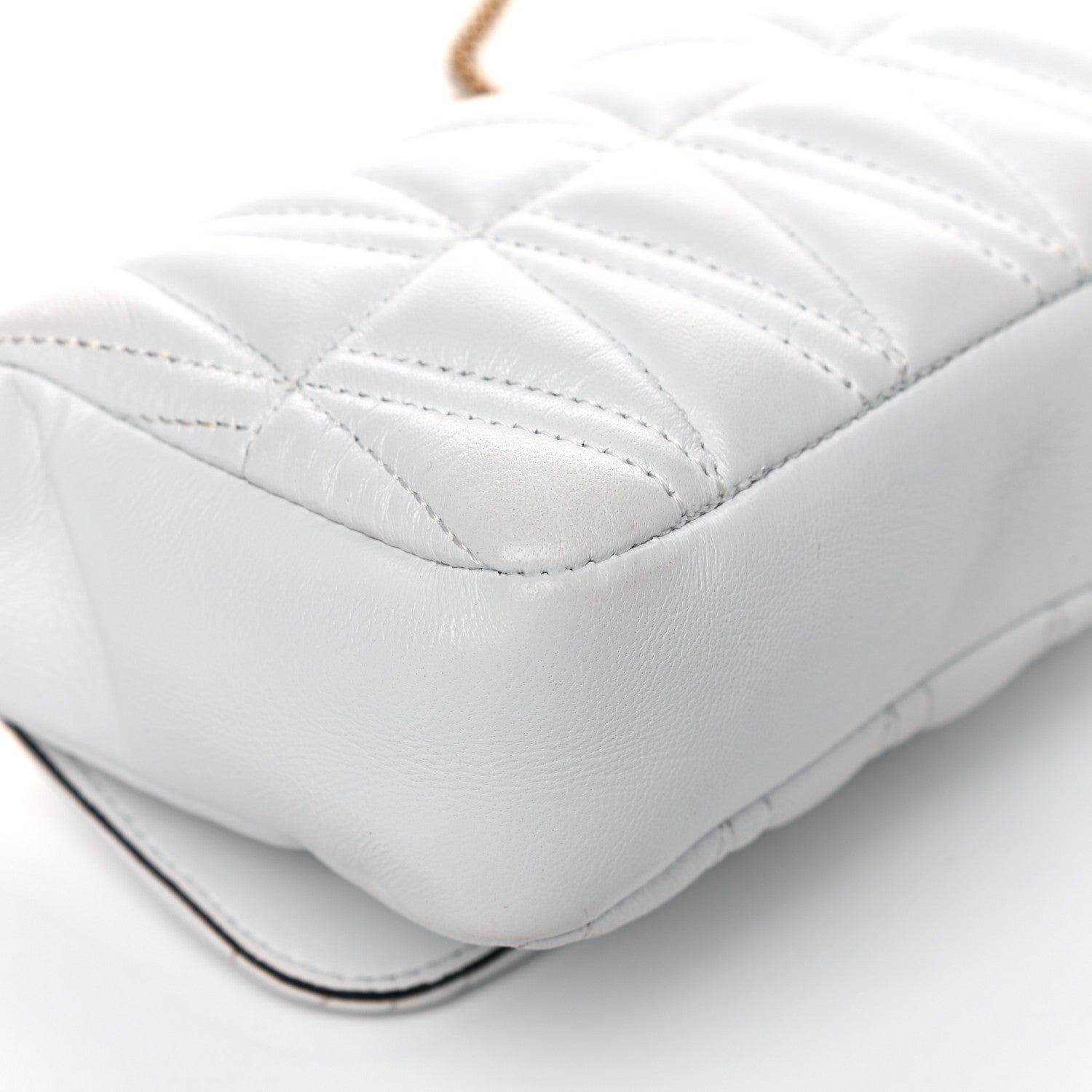 Versace Nappa Quilted Virtus Evening Bag White 11 of 15