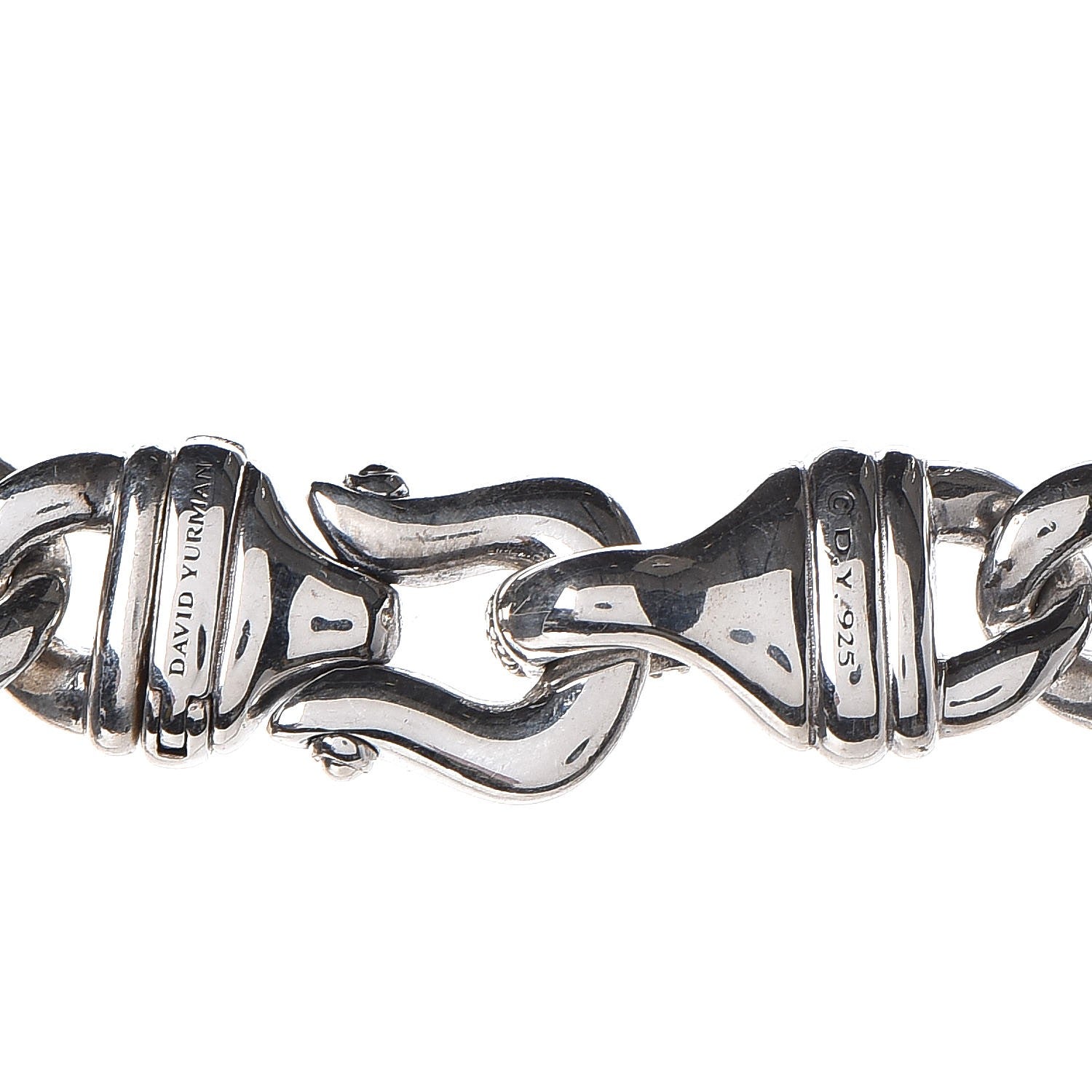 David Yurman Sterling Silver Diamond Buckle Chain Necklace 5 of 6