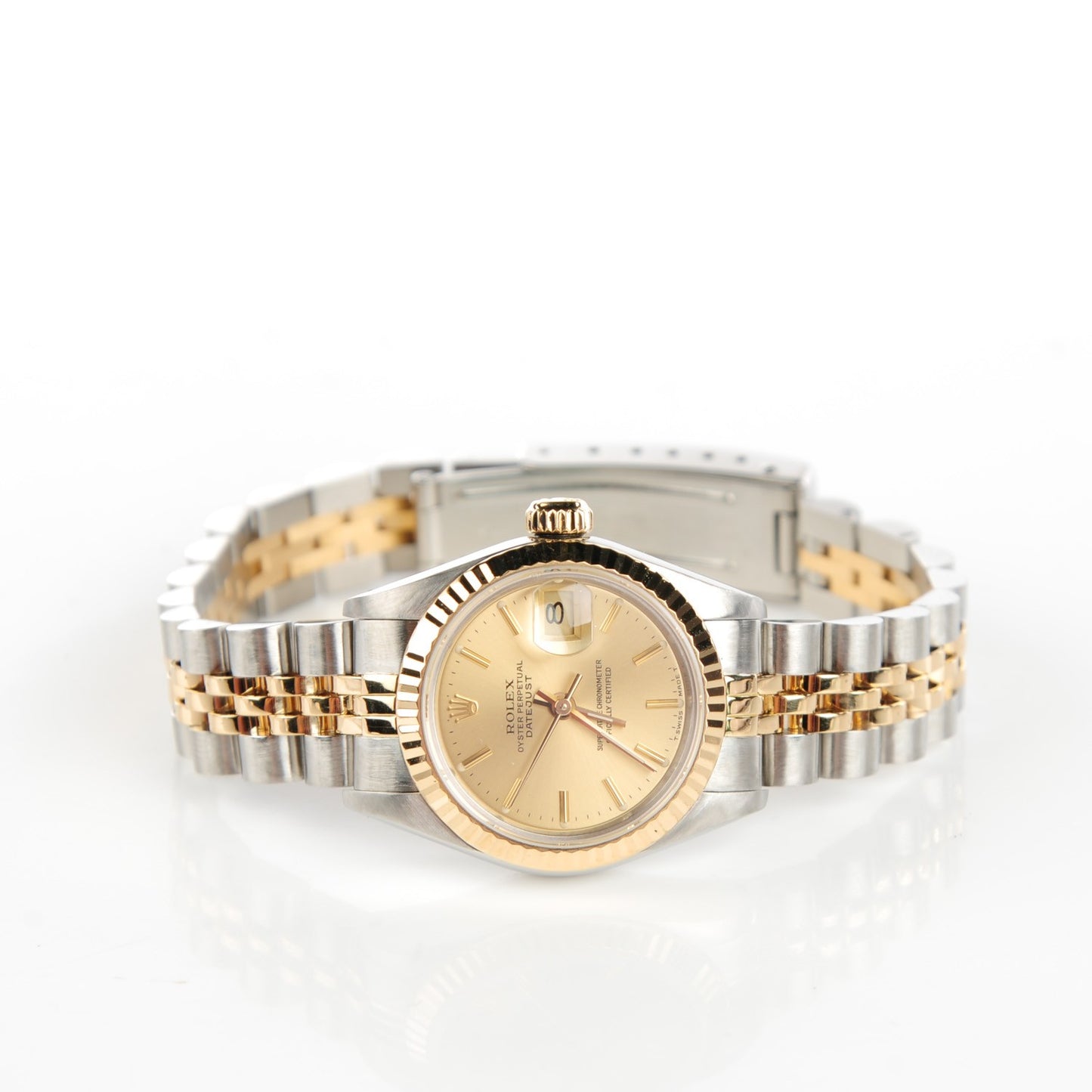 Stainless Steel 18K Yellow Gold 26mm Oyster Perpetual Datejust Watch Champagne 69173