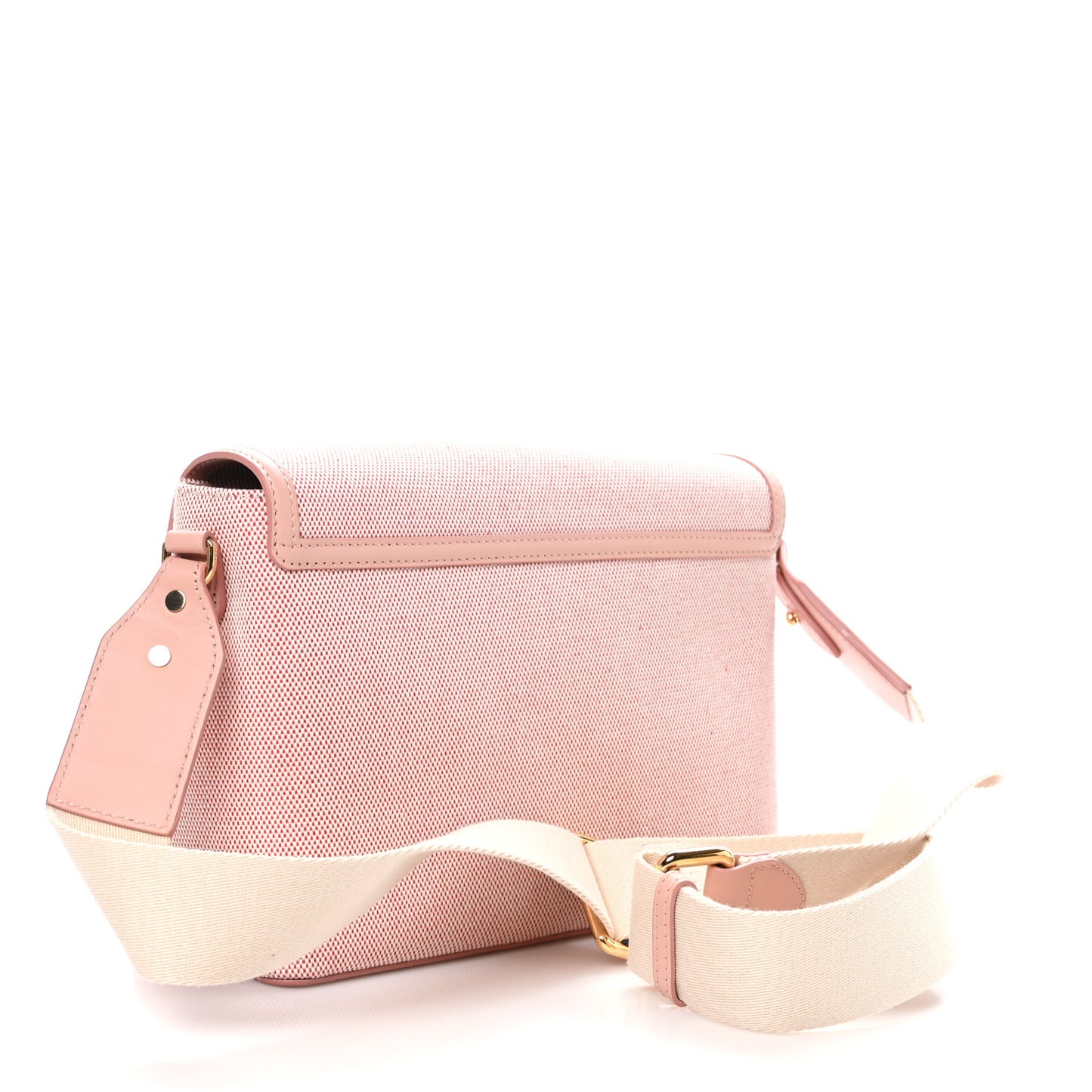 Canvas Horseferry Print Note Crossbody Bag Dusty Pink