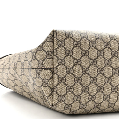 Gucci GG Supreme Monogram Textured Calfskin Web Medium Ophidia Shopping Tote Beige Ebony New Acero 8 of 9