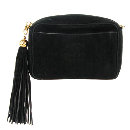 Chanel Suede Vertical Quilted CC Tassel Camera Case Black 1 of 7