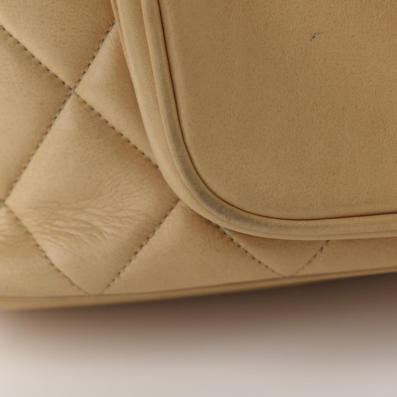 Chanel Lambskin Quilted Drawstring Backpack Beige 14 of 20