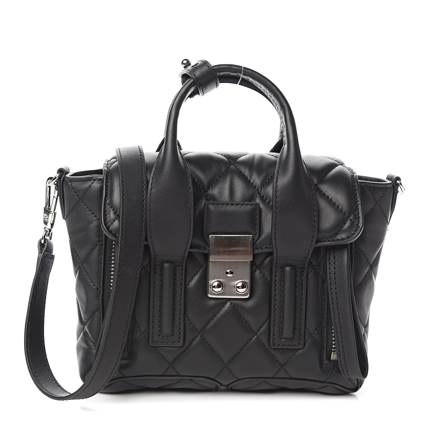 3.1 Phillip Lim 3.1 Calfskin Quilted Mini Pashli Satchel Black 1 of 9