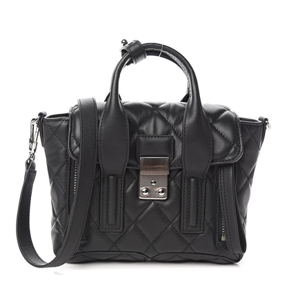 3.1 Phillip Lim 3.1 Calfskin Quilted Mini Pashli Satchel Black 1 of 9