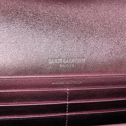 Saint Laurent Metallic Calfskin Classic Monogram Cassandre Wallet New Azalea 6 of 8