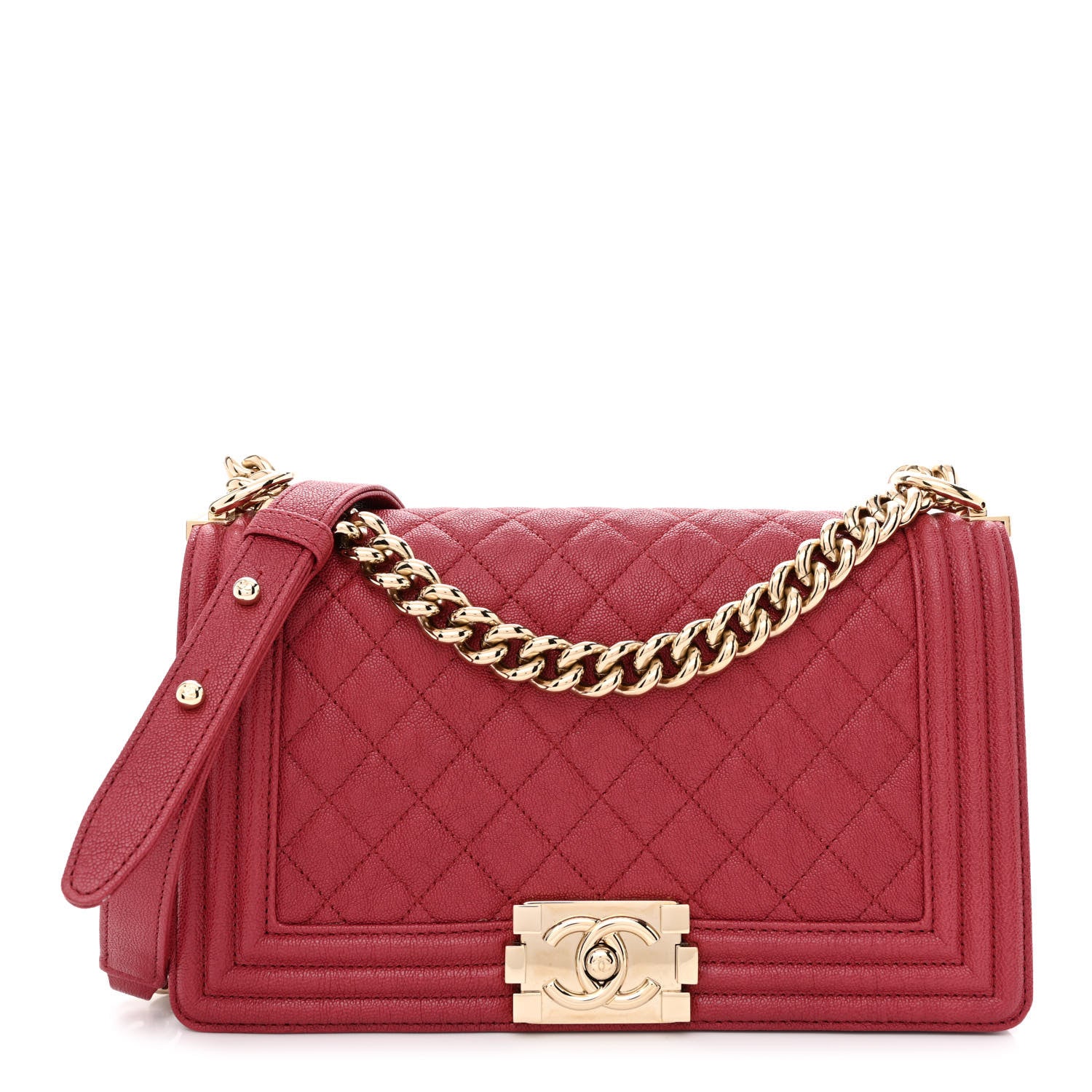 Chanel Caviar Quilted Medium Boy Flap Red 1 of 12