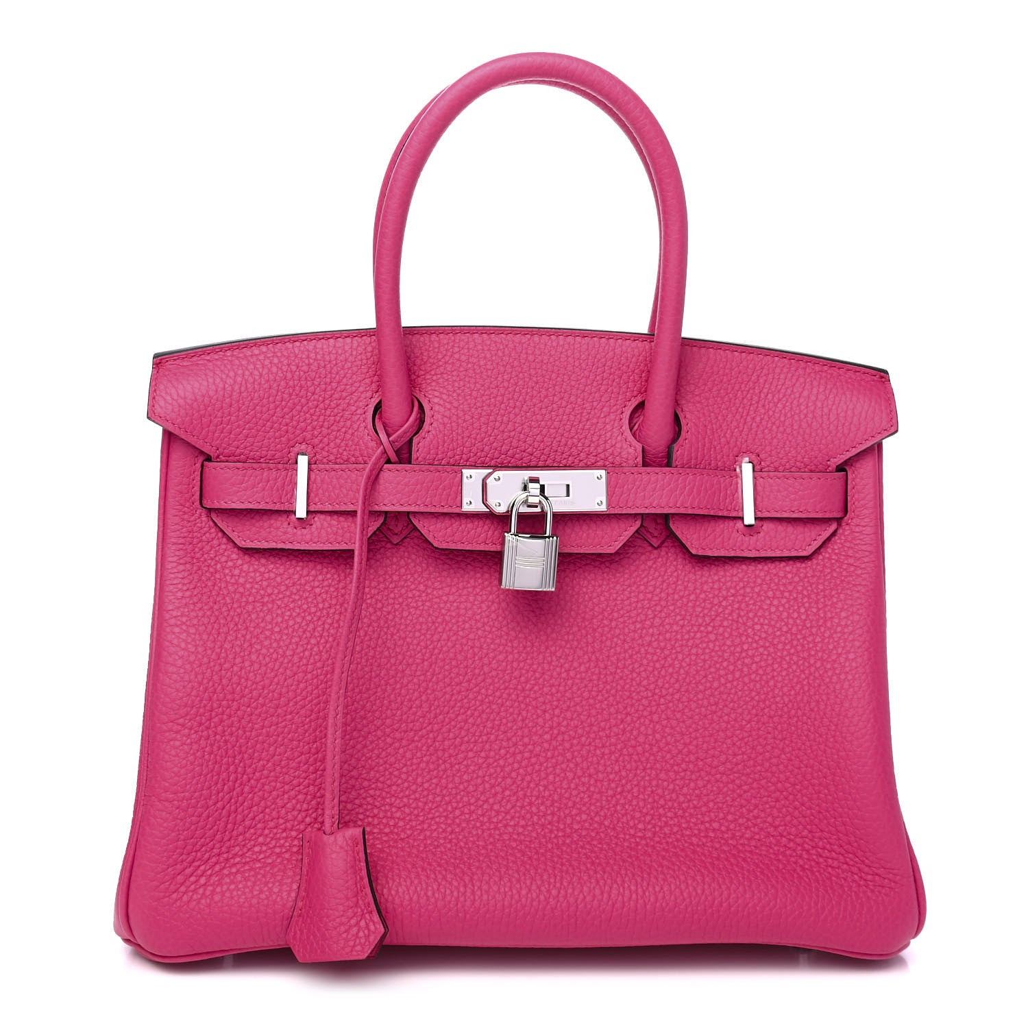 Hermes Taurillon Clemence Birkin 30 Rose Shocking 1 of 9