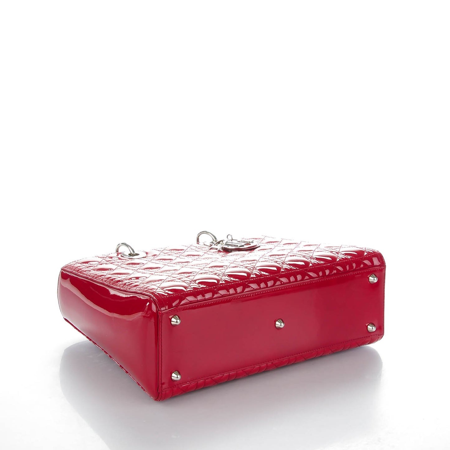 Patent Cannage Large Lady Dior Red