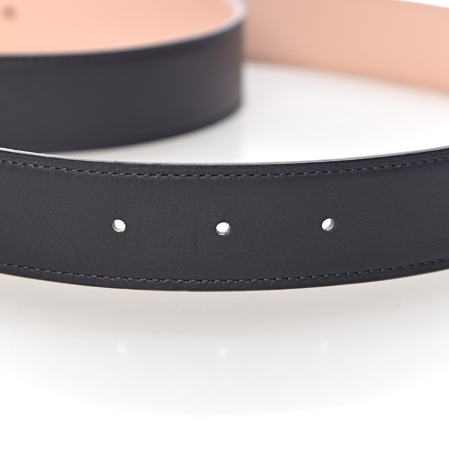 Hermes Swift Epsom Reversible 32mm Martelee H Belt 90 Bleu Indigo Rose Eglantine 4 of 8