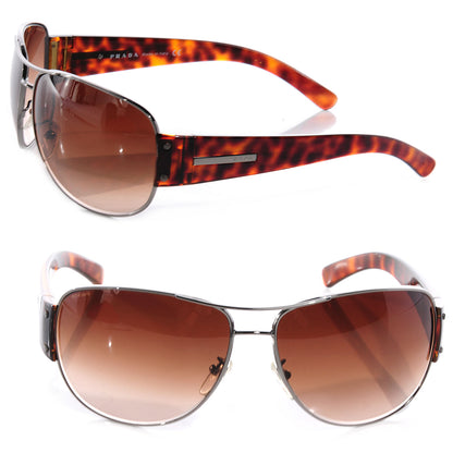 Prada Tortoise Shell Aviator Sunglasses SPR 52G 1 of 5