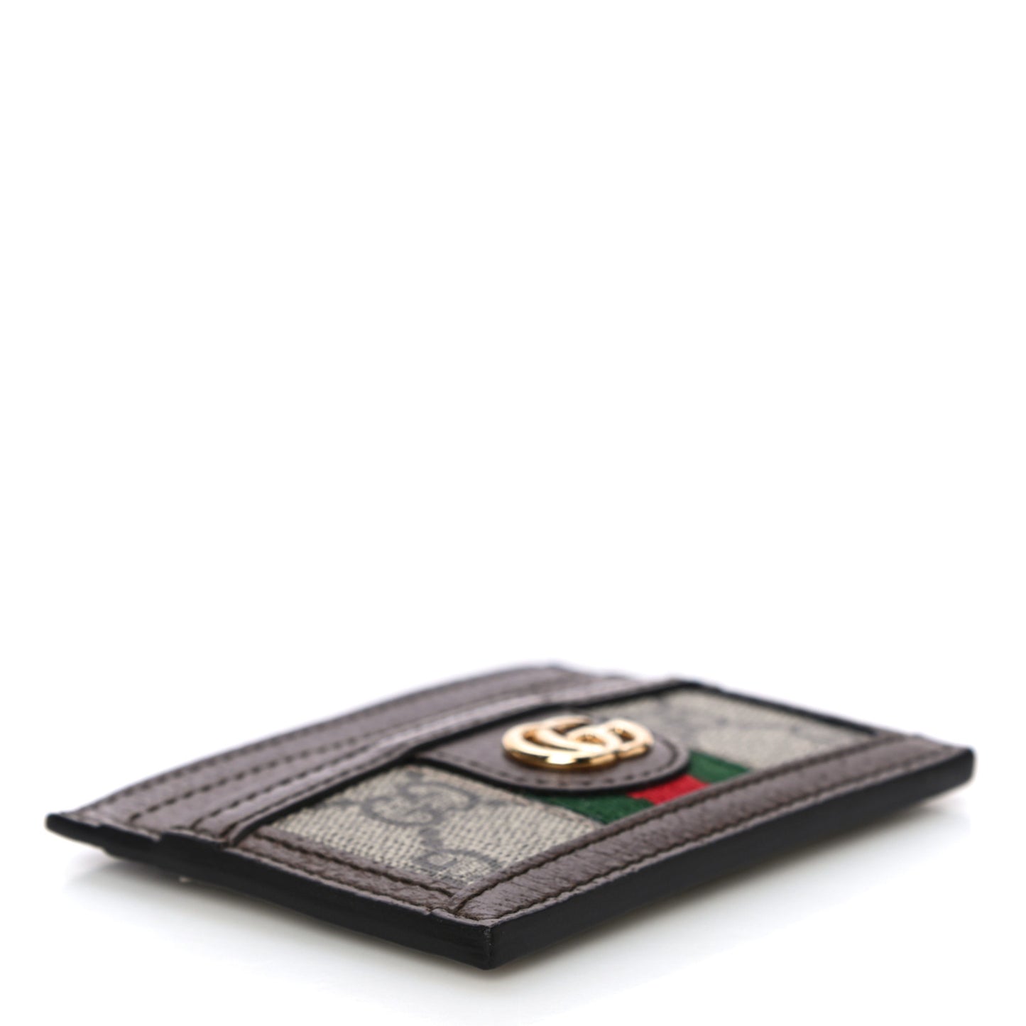 GG Supreme Monogram Ophidia Card Holder Brown